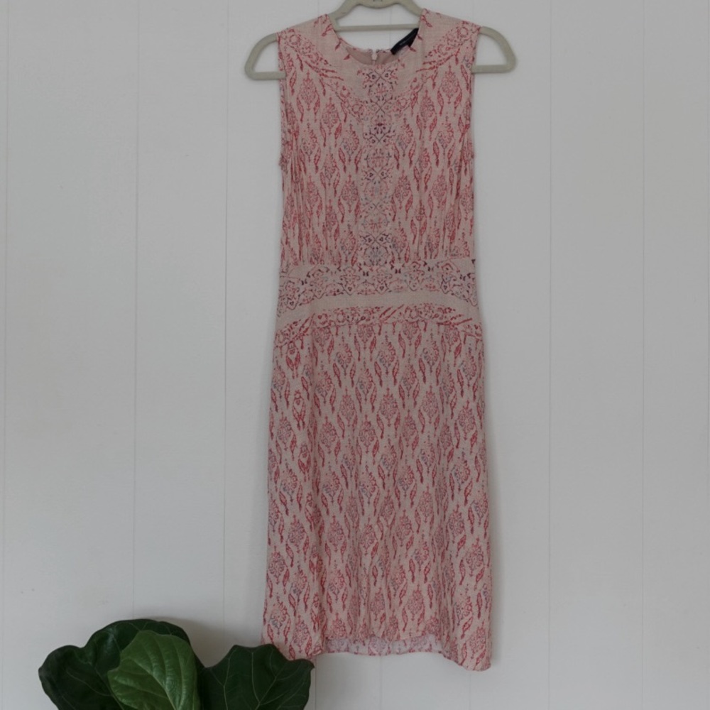 BCBG | Pink Sleeveless Fit and Flare Midi Dress (sz 4)